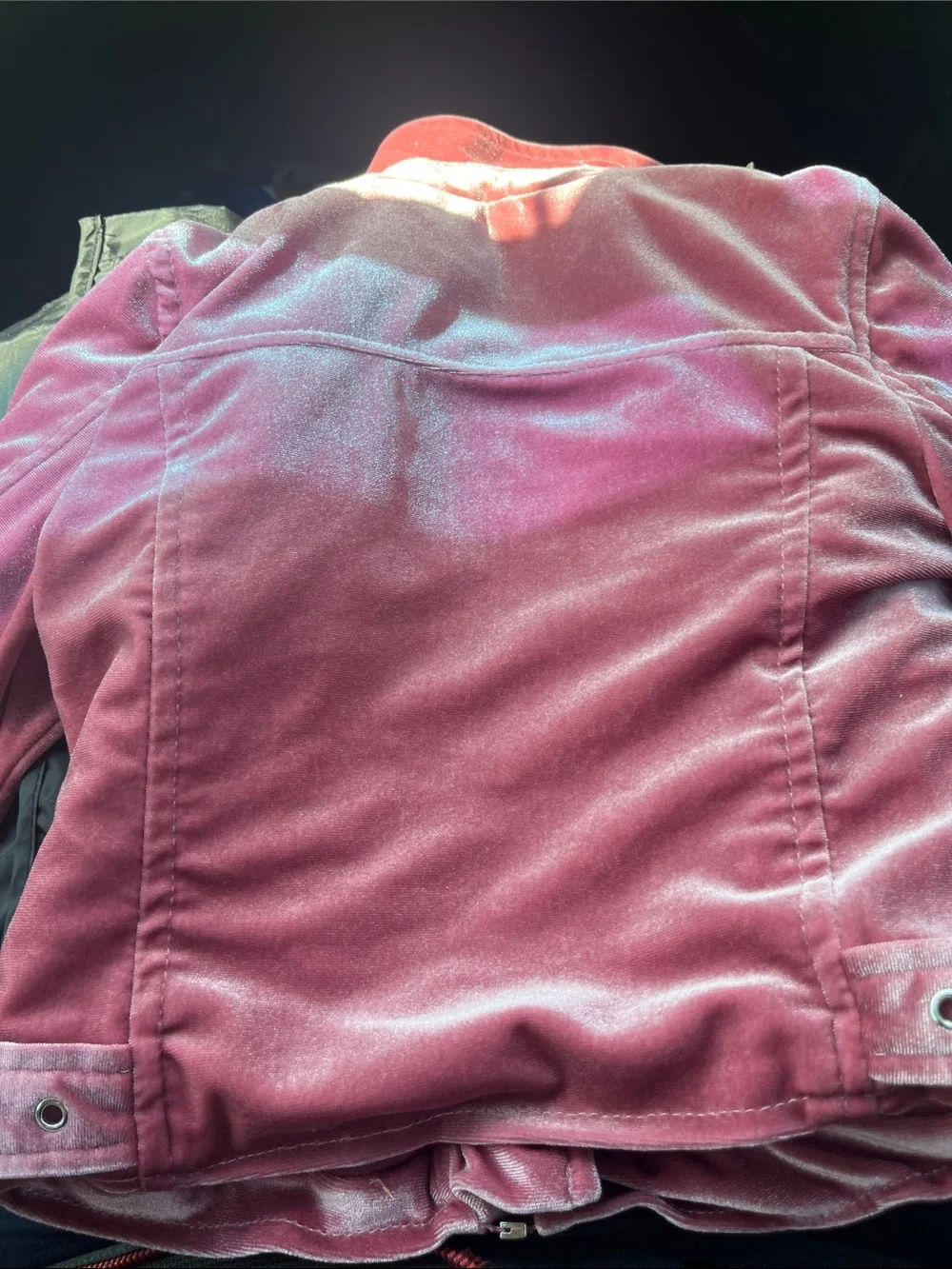 Urban Republic Girls Pink Velvet Moto Jacket Size 5/6